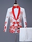 billiga Tuxedo kostymer-svart vit balkräkt för män bröllopsfest kvällsmoking 2-delad sjalkrage blommig broderad skräddarsydd passform enkelknäppt enknapps 2024