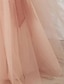 זול שמלות לילדות פרחים-שמלת טוטו של ילדות קטנות לחתונה מסיבה בצבע אחיד אירוע מיוחד ללא גב רשת מרופדת ורודה תחרה מקסי ללא שרוולים אלגנטית נסיכה יפה ורד מאובק בהתאמה רגילה 3-10 שנים