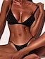 tanie Zestawy bikini-Damskie Normalny Stroje kąpielowe Bikini 2 szt trikini Kostium kąpielowy 2-częściowa Otwórz Wróć Seksowny Czyste kolory Pasek Urlop Stroje plażowe Kostiumy kąpielowe
