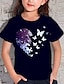 olcso lány 3D-s pólók-Lány 3D Állat Pillangó Szív Póló Rövid ujjú 3D nyomtatás Nyár Tavasz Aktív Divat aranyos stílus Poliészter Gyerekek 3-12 év Szabadtéri Napi Otthoni Normál