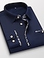 baratos Camisas masculinas de negócios-Homens Saia camisa de botão camisa de colarinho Preto Branco Vinho Manga Longa Tecido Primavera &amp; Outono Casamento Trabalho Roupa