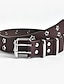 abordables Cinturones de mujer-Cinturón decorativo con agujero de doble fila decorativo con ojo de gas y estrella punk para mujer