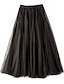 cheap Women&#039;s Skirts-Women&#039;s Princess Swing Skirts Cocktail Party Prom Solid Colored Layered Pink Black Gray One-Size / Maxi