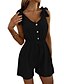 cheap Women&#039;s Clothing-Women&#039;s Jumpsuit Drawstring Basic Plain Daily V Neck Sleeveless Regular Summer Black Grey Khaki Red Army Green