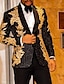 Недорогие Смокинг -костюмы-черные золотые/красные/синие мужские костюмы для выпускного вечера смокинги для вечеринок костюмы для выпускного вечера диско блестящие костюмы 2 шт.