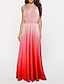 cheap Party Dresses-A-Line Ombre Engagement Prom Dress V Neck Backless Crisscross Back Sleeveless Floor Length Jersey with Criss Cross Ruched 2022