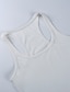 voordelige Bodysuits-wit jumpsuits voor vrouwen bodysuit backless effen kleur u-hals basic straat uitgaan regular fit mouwloos groen kaki s m l lente