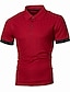 cheap Classic Polo-Men&#039;s Tennis Shirt Polo Shirt Casual Daily Collar Turndown Short Sleeve Streetwear Basic Color Block Patchwork Slim Black Red Deep Blue Grey Tennis Shirt