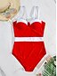 cheap One-Pieces-Women&#039;s Swimwear One Piece Monokini Bathing Suits Normal Swimsuit Striped Open Back Splice Black Blue Red Brown Strap Bathing Suits Vacation Fashion Sexy / Modern / New / Padded Bras