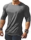 cheap Men&#039;s Casual T-shirts-Men&#039;s T shirt Tee Tee Long Sleeve Shirt Plain Crew Neck Casual Sports Long Sleeve Clothing Apparel Muscle Big and Tall