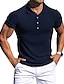 cheap Knit Polo Sweater-Men&#039;s Golf Shirt Knit Polo Casual Daily Polo Collar Classic Collar Short Sleeve Business Classic Solid Color Plain Button Front Summer Spring Fall Regular Fit Black White Red Navy Blue Brown Light