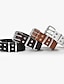 abordables Cinturones de mujer-Cinturón decorativo con agujero de doble fila decorativo con ojo de gas y estrella punk para mujer
