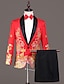 Недорогие Смокинг -костюмы-Черно-белые мужские костюмы для выпускного вечера, вечерние смокинги для свадебной вечеринки, комплект из 2 предметов, с воротником-шалью, с цветочной вышивкой, на заказ, однобортный, на одной