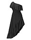 cheap Party Dresses-Women‘s A Line Dress Maxi long Dress Prom Dress White Black Royal Blue Red Short Sleeve Solid Color Split Ruffle Spring Summer One Shoulder Party Modern Loose 2022 S M L XL XXL / Party Dress