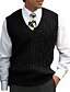 cheap Men&#039;s Pullover Sweater-Men&#039;s Sweater Vest Pullover Knit Knitted Solid Color V Neck Stylish Vintage Style Formal Outdoor Clothing Apparel Winter Fall Black Wine S M L