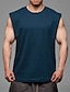 cheap Gym Tank Tops-Men&#039;s Vest Top Tank Top T shirt Tee Summer Cap Sleeve Solid Color Crew Neck Casual Daily Clothing Clothes Lightweight Fashion Big and Tall Green White Black