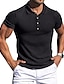 cheap Knit Polo Sweater-Men&#039;s Golf Shirt Knit Polo Casual Daily Polo Collar Classic Collar Short Sleeve Business Classic Solid Color Plain Button Front Summer Spring Fall Regular Fit Black White Red Navy Blue Brown Light