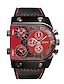 ราคาถูก Quartz Watches-นาฬิกาควอตส์ สำหรับ สำหรับผู้ชาย ผู้ชาย ระบบอนาล็อก นาฬิกาอิเล็กทรอนิกส์ (Quartz) ไม่เป็นทางการ วินเทจ สตีมพังค์ แสดงสองเวลา สแตนเลส หนังแท้