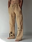 cheap Linen Pants-Men&#039;s Linen Pants Trousers Beach Pants 3D Print Elastic Drawstring Design Front Pocket Designer Fashion Big and Tall Casual Daily For Vacation Comfort Soft Graphic Prints Dandelion Mid Waist 3D Print