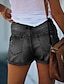 cheap Women&#039;s Shorts-Women&#039;s Jeans Normal Denim Plain Black Blue Fashion Mid Waist Short Office Casual Summer Spring &amp;  Fall