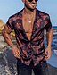 cheap Men&#039;s Printed Shirts-Men&#039;s Summer Hawaiian Shirt Shirt Graphic Patterned Aloha Turndown Street Casual Button-Down Print Short Sleeve Tops Designer Casual Fashion Breathable Black / Red Black / White Gray