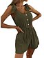 cheap Women&#039;s Clothing-Women&#039;s Jumpsuit Drawstring Basic Plain Daily V Neck Sleeveless Regular Summer Black Grey Khaki Red Army Green