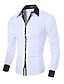 cheap Men&#039;s Shirts-Men&#039;s Shirt Solid Colored Collar Classic Collar Daily Work Long Sleeve Slim Tops Business Casual White Black Gray / Spring / Fall / Machine wash / Wash separately / Wash inside out