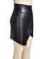 cheap Plain Skirts-Women&#039;s Skirt Bodycon Faux Leather Black Skirts Asymmetric Hem Fashion Casual Daily Weekend S M L
