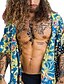 cheap Hawaiian Shirts-Men&#039;s Summer Hawaiian Shirt Shirt Floral Collarless Street Casual Print Short Sleeve Tops Designer Casual Fashion Breathable Green