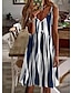 cheap Super Sale-Women&#039;s Knee Length Dress Strap Dress Black Blue Sleeveless Print Striped Color Block Abstract V Neck Spring Summer Party Stylish Casual Romantic 2022 S M L XL XXL 3XL / 3D Print