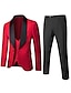 voordelige Tuxedo -pakken-rood/zwart/wit/roze heren bruiloft smoking 3-delig banket jacquard reliëf ontwerp sjaalkraag op maat gemaakte enkele rij knopen met één knop 2024