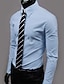 billige Skjorter-forretningsskjorte for menn basiskjole arbeidsklær formelle skjorter normal passform langermet klassisk krage ensfarget polyester svart hvit rosa 2024