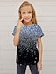 tanie dziewczęce koszulki 3d-Dzieci Dla dziewczynek Podkoszulek Krótki rękaw Druk 3D Wzór 3D Zielony Niebieski Fioletowy Dzieci Najfatalniejszy Wiosna Lato Aktywny Moda Moda miejska Codzienny w pomieszczeniach Na zewnątrz