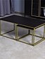 cheap Living Room Furniture-Living Room Black Coffee Table With Mdf Top Nested Table With Metal Legs 17.71 X 20.87 X 15.35 Inches