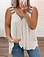 cheap Plus Size Tops-Women&#039;s Plus Size Tops T shirt Plain Sleeveless Zipper Sexy V Neck Polyester Daily Going out Spring Summer Blue White