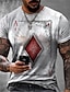 preiswerte 3D-T-Shirt für Männer-Herren Unisex T Shirt Grafik-Drucke Poker Rundhalsausschnitt Bekleidung 3D-Druck Outdoor Strasse Kurzarm Bedruckt Sport Modisch Designer Retro