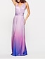 cheap Party Dresses-A-Line Ombre Engagement Prom Dress V Neck Backless Crisscross Back Sleeveless Floor Length Jersey with Criss Cross Ruched 2022