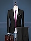 cheap Suits-White/Black/Burgundy Men&#039;s Wedding Suits Solid Colored Tailored Fit Single Breasted One-button