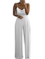 cheap Jumpsuits &amp; Rompers-Women&#039;s Jumpsuit Butterfly Print Casual Strap Casual Daily Spaghetti Strap Regular Fit White Black Light gray S M L Summer