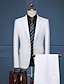 baratos Fatos-ternos masculinos brancos / pretos / bordô cor sólida sob medida com ajuste de um botão