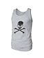cheap Gym Tank Tops-Men&#039;s Tank Top Vest Summer Sleeveless Skull Crew Neck Casual Daily Clothing Clothes Lightweight Casual Fashion White Black Blue