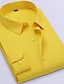 Χαμηλού Κόστους ανδρικά μη σιδερένια πουκάμισα-Ανδρικά Επίσημο Πουκάμισο Μαύρο Λευκό Κίτρινο Μακρυμάνικο Καμπύλη Απορρίπτω Άνοιξη &amp; Χειμώνας Γάμου Ρούχα