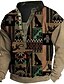 cheap Graphic Sweatshirts-Men&#039;s Sweatshirt Pullover Print 3D Print Designer Basic Graphic Wolf Print Plus Size Henley Collar Sports &amp; Outdoor Casual Daily Long Sleeve Clothing Clothes Regular Fit Brown