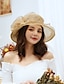 זול כובע דלי-בגדי ריקוד נשים כּוֹבַע כובע שמש נייד הגנה מפני השמש קומפורט בָּחוּץ לבוש ליום חגים צבע טהור פרחוני פרחוני