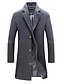 cheap Men&#039;s Jackets &amp; Coats-Men&#039;s Winter Coat Overcoat Trench Coat Long Work Causal Black khaki Dark Gray