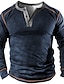 cheap Graphic Sweatshirts-Men&#039;s Sweatshirt Pullover Designer Basic Casual Graphic Color Block Print Plus Size Henley Collar Sports &amp; Outdoor Casual Daily Long Sleeve Clothing Clothes Regular Fit Blue