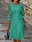 זול שמלות פשוטות-שמלת משמרת לנשים שמלה באורך הברך ירוק לבן אפור סגול ורוד צהוב חצי שרוול צבע טהור רשת קיץ אביב צוואר צוואר מסוגנן אלגנטי מסיבה קלאסית 2023 s m l xl xxl 3xl 4xl 5xl
