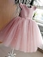 cheap Flower Girl Dresses-A-Line Knee Length Flower Girl Dress First Communion Girls Cute Prom Dress Satin with Bow(s) Tutu Fit 3-16 Years