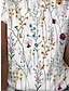 abordables T-shirts Femme-Femme T shirt Tee Floral Casual du quotidien Vacances Patchwork Imprimer Blanche Manche Courte basique Col Rond