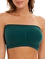 cheap Bras &amp; Bralettes-Women&#039;s Bras &amp; Bralettes Tube Bra Strapless Full Coverage Solid Color Scoop Neck Micro-elastic Breathable Invisible Casual Daily Nylon Green / 1 PC